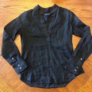 Banana Republic Black Longsleeve Linen Top Shirt Women’s Size XS